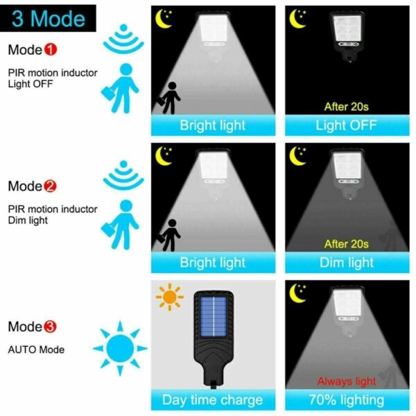 LED Solar Motion Sensor Light Bright Garden Outdoor Street Wall Lamp Solar Wall Lamp Lights Outdoor Road Lamp For Garden, Yard, Garage, Path - Image 9